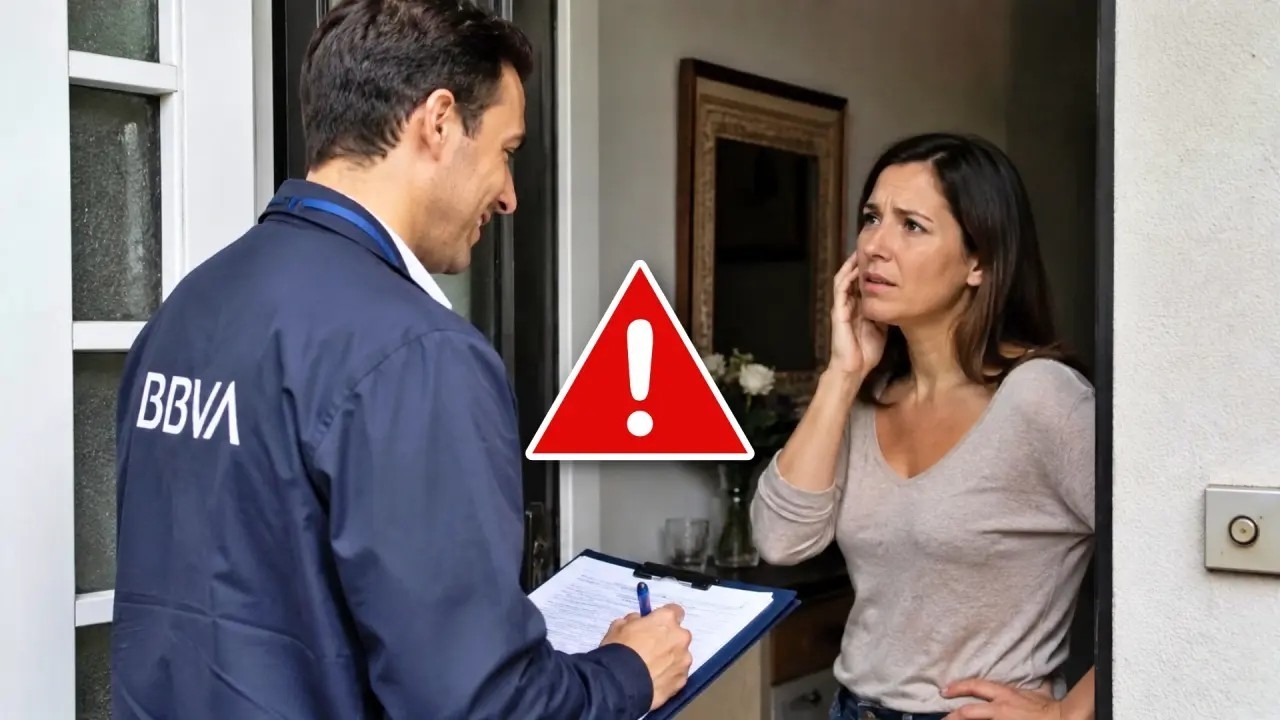 Atencion extrema ante la nueva ola de fraudes que afecta a los clientes de BBVA donde delincuentes se hacen pasar por empleados bancarios reales para visitar domicilios o contactar a las victimas con el fin de extraer datos confidenciales y manipular transferencias ilicitas que buscan vaciar sus cuentas personales
